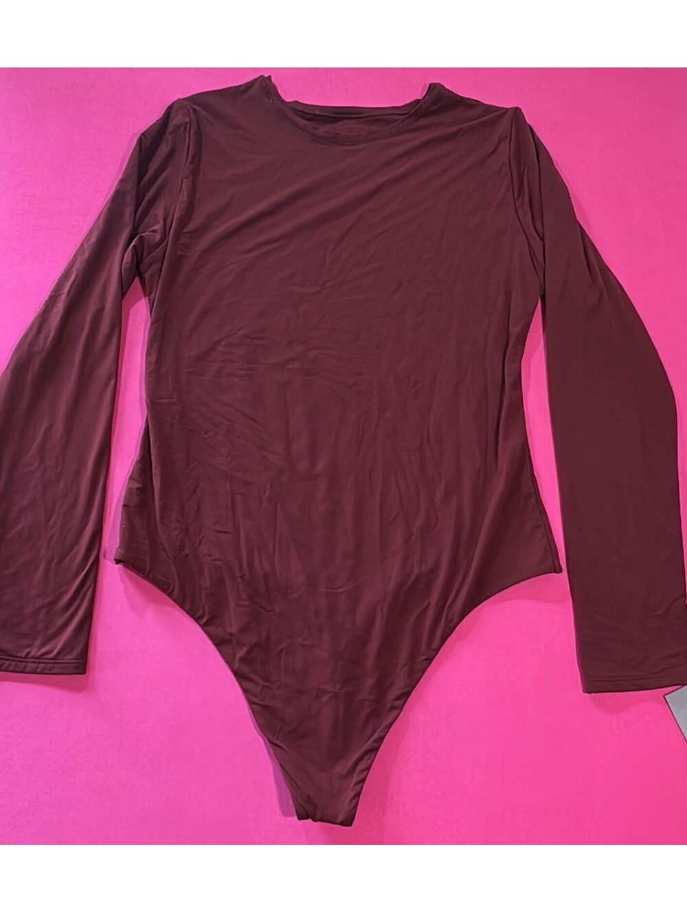 Luxury Collection Luxe Stretch Fully Lined Bodysuit Wine Color Size XL New